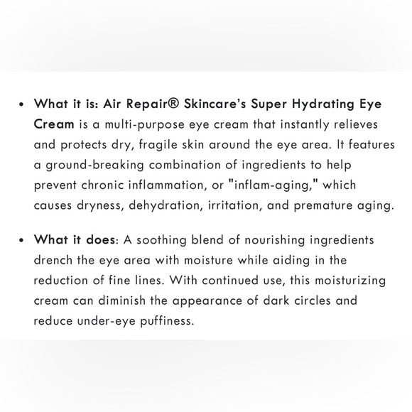 New/Sealed Air Repair Super Hydrating Eye Cream - Picture 3 of 7